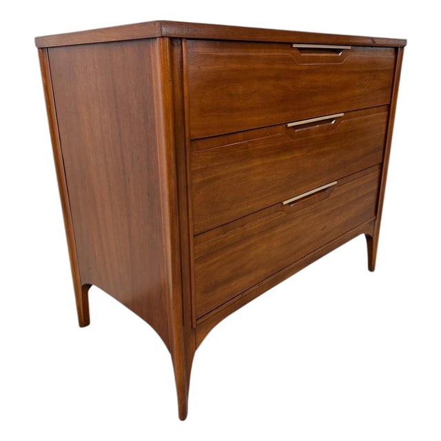Mid-Century Modern Kent Coffey "Impact" Walnut Bachelor Chest For Sale