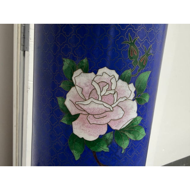 Chinese Late 20th Century Chinese Cloisonné Style Phoenix and Peony Table Lamp For Sale - Image 3 of 14