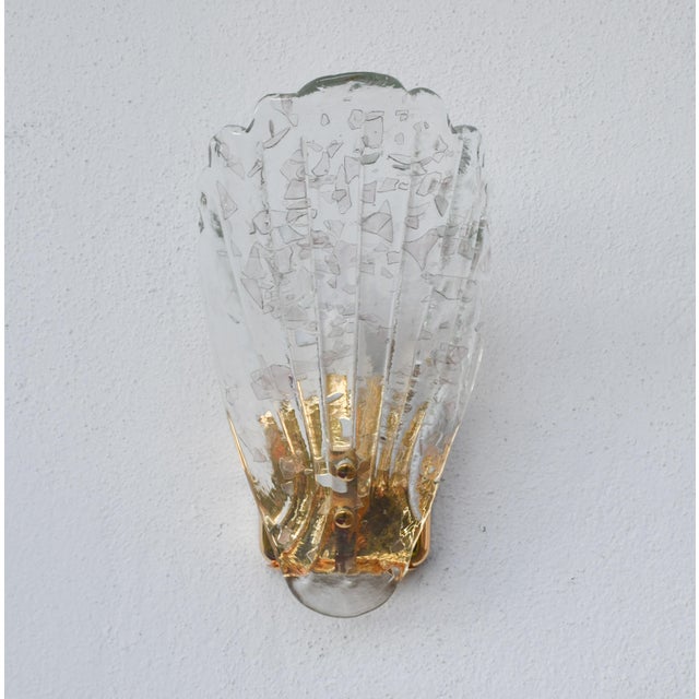 Glass Vintage Italian Murano Glass Wall Lamps, Gold Plated, 1970s - Set of 2 For Sale - Image 7 of 18