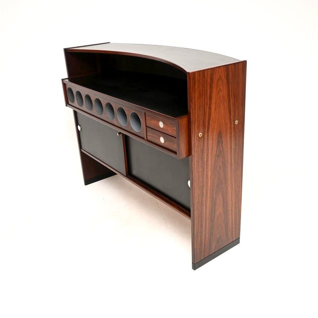 Vintage Danish Drinks Bar and Stools by Erik Buch and Johannes Andersen from Dyrlund, 1960, Set of 4 For Sale - Image 6 of 11