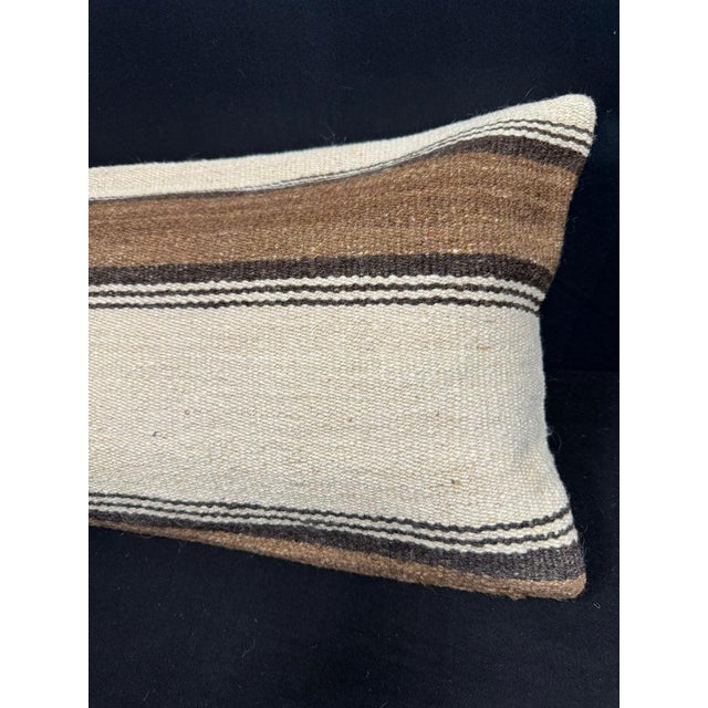 Turkish Hemp Pillow Cushion Natural Beige Brown Cushion Cover 14"x40" For Sale - Image 4 of 4