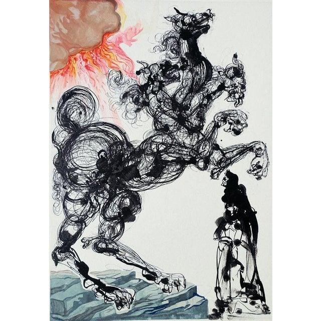 Salvador dali (1904-1989) hell 6: cerberus color woodcut unsigned on bfk rives vellum 26 x 33 cm (c. 10 x 13 inches)...