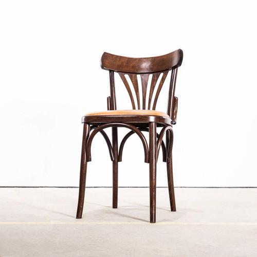 : 1960’s Upholstered Fan Back Bentwood Dining Chairs. Good quality classic upholstered bentwood chairs with a rich dark...