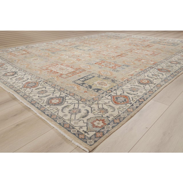 Tan Contemporary Indian Oushak Rug, 09'11 X 12'11 For Sale - Image 8 of 10