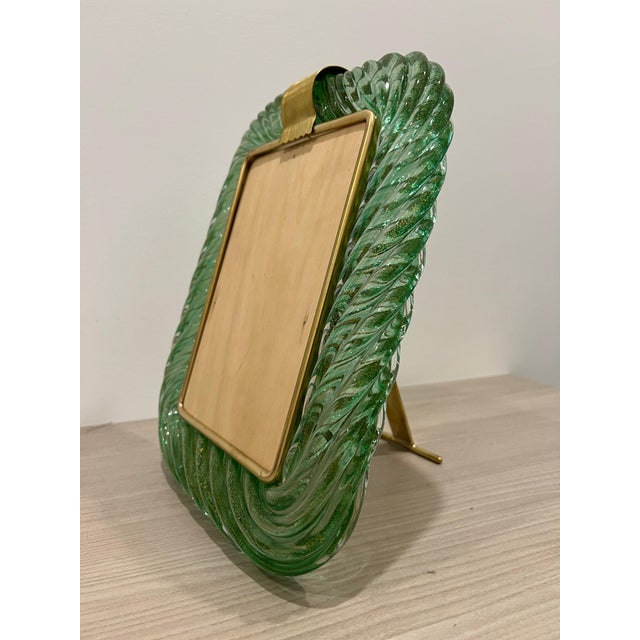 Vintage Photo Frame in Murano Glass and Brass Frame by Ercole Barovier for Barovier & Toso, 1990s For Sale - Image 10 of 18