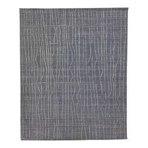Contemporary Texture Handmade Charcoal Wool & Viscose Rug
