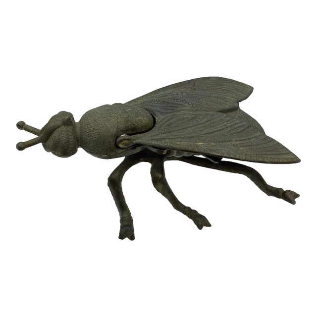 Vintage Italian Brass Fly Ashtray With Hinge For Sale