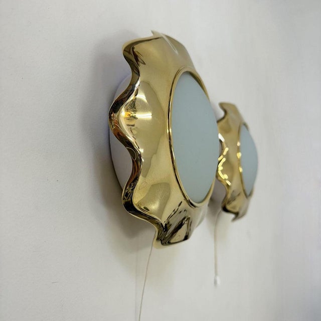 Brass and Glas Sunburst Wall Lamps, 1970s, Set of 2 For Sale - Image 17 of 18