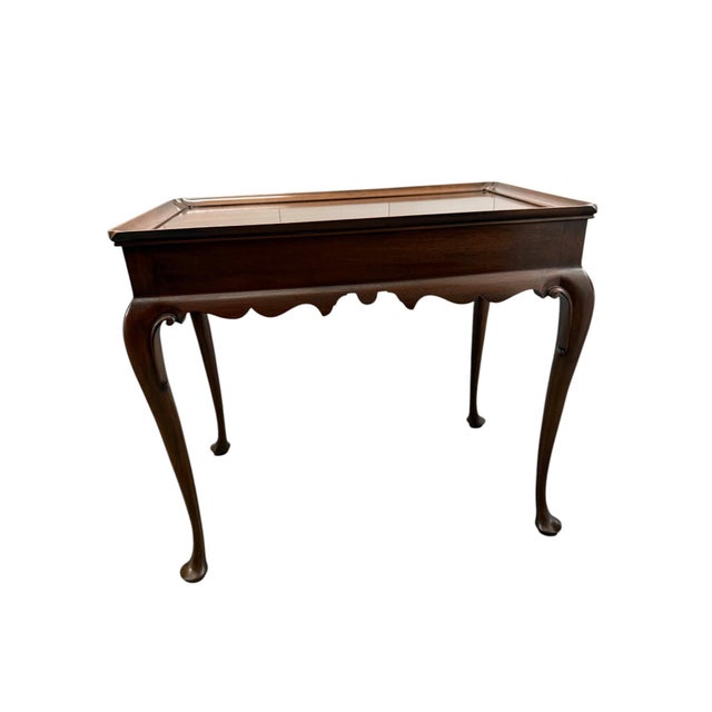 Queen Anne Virginia Galleries Henkel Harris Mahogany Tea Side Table With Pull Outs For Sale - Image 3 of 12