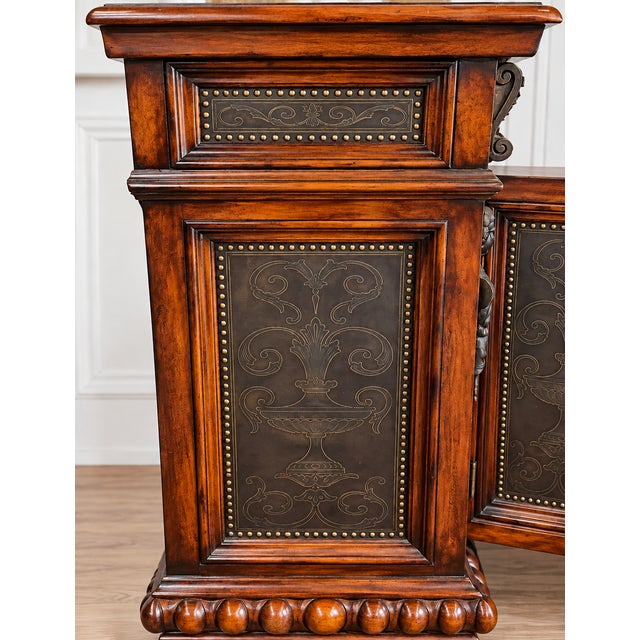 2000 - 2009 Theodore Alexander Mahogany & Burl Cabinet With Caryatid Figures – Exceptional For Sale - Image 5 of 5