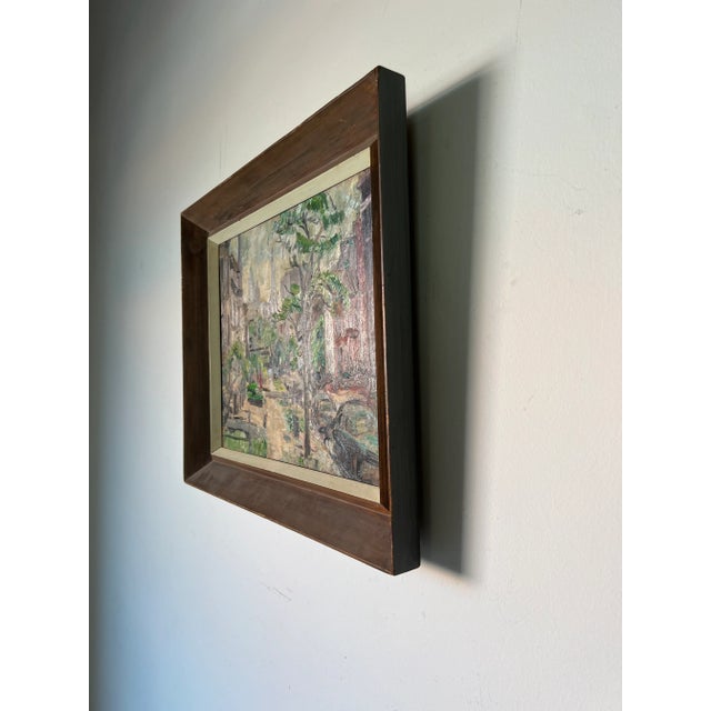Vintage Paris Street Scene Impressionist Original Oil Painting , Signed/ Sold For Sale - Image 4 of 12