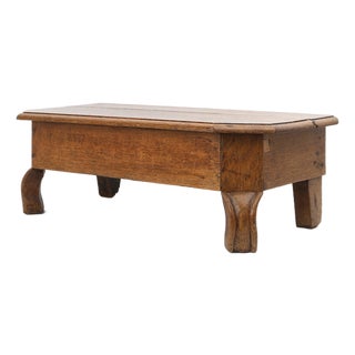 Rustic Low Church Stool in Oak, France, 1900 For Sale