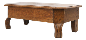Rustic Low Church Stool in Oak, France, 1900
