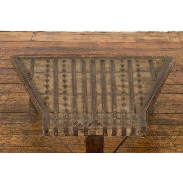 19th Century 19th Century Indian Bullock Cart Made into a Coffee Table with Iron Details For Sale - Image 5 of 13