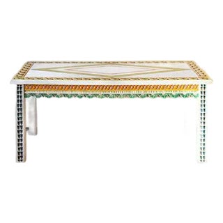 Vintage Hand Carved and Painted Folk Art Coffee Table For Sale