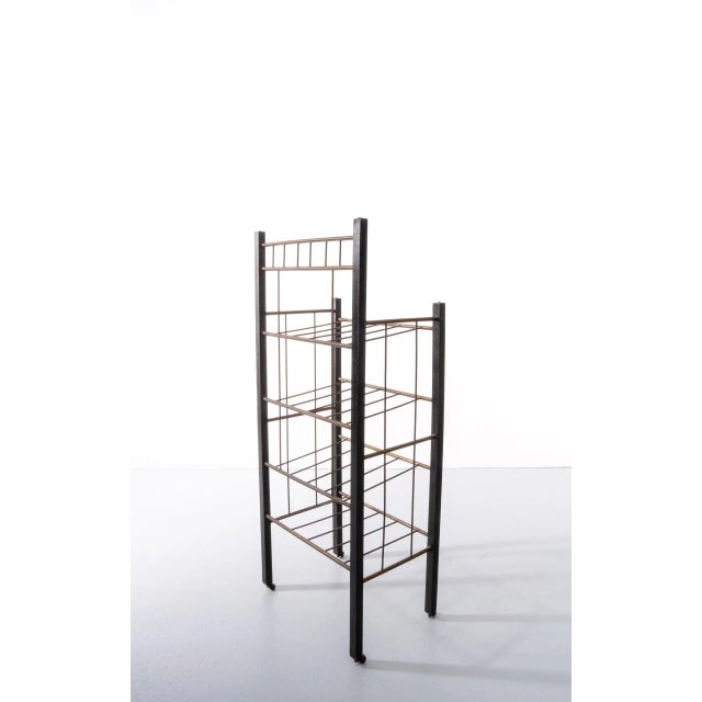 Sheet music stand. Ebonized oak frame with a brass tube finish. On wheels. Very good condition. Also can be used for your...