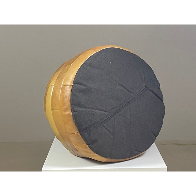 Brown Leather Patchwork Ottoman attributed to de Sede, Switzerland, 1970s For Sale - Image 4 of 13