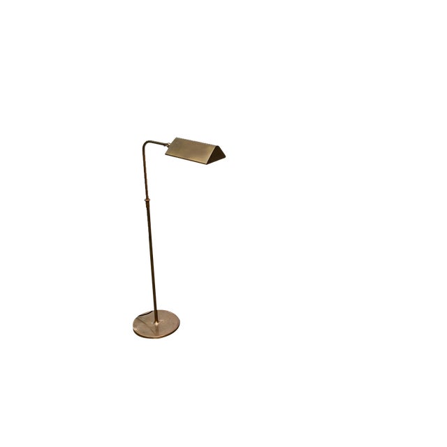 Vintage Hollywood Regency German Brass Floor Lamp by Florian Schulz For Sale