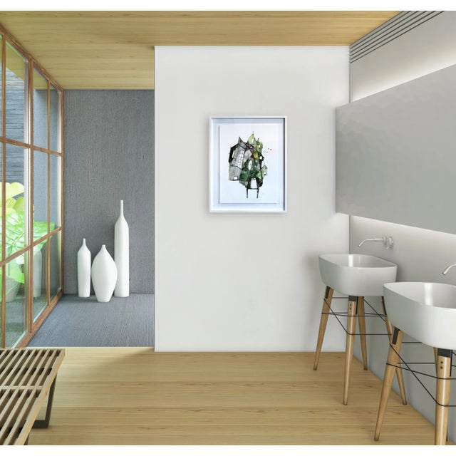 Green Maria C Bernhardsson "Green House" Original Painting For Sale - Image 8 of 8