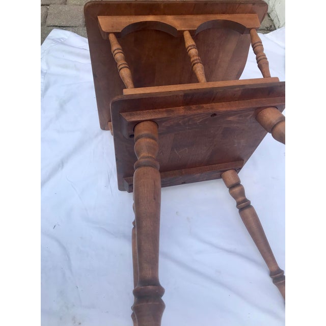1960s Vintage Two-Tiered Maple Side End Table For Sale In West Palm - Image 6 of 6