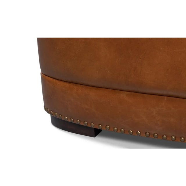 Brown Modern Leather Sofa For Sale - Image 8 of 11