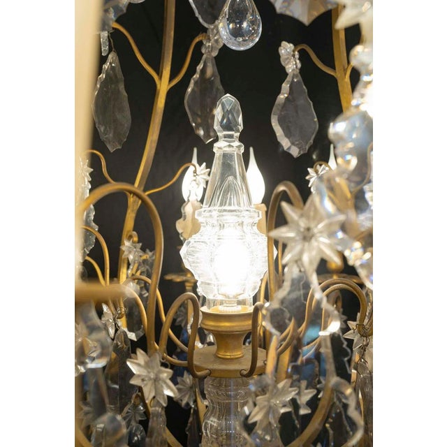 Metal Large 19th Century Napoleon III Louis XV Chandelier in Bronze and Crystal For Sale - Image 7 of 10
