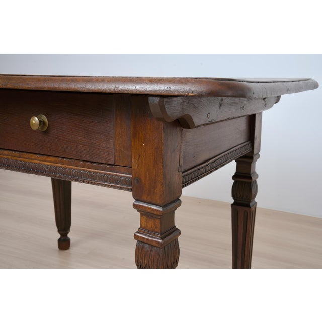 German Neo-Renaissance Oak Writing Table, 1890 For Sale - Image 12 of 14