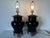 1980's Vintage Art Deco - Asian Style Black Glaze Ceramic Table Lamps - A PairLD For Sale - Image 10 of 12