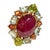 Bochic "Orient" Ruby, Orange Sapphire, Perridot Cocktail Ring 18K Gold & Silver For Sale - Image 15 of 18