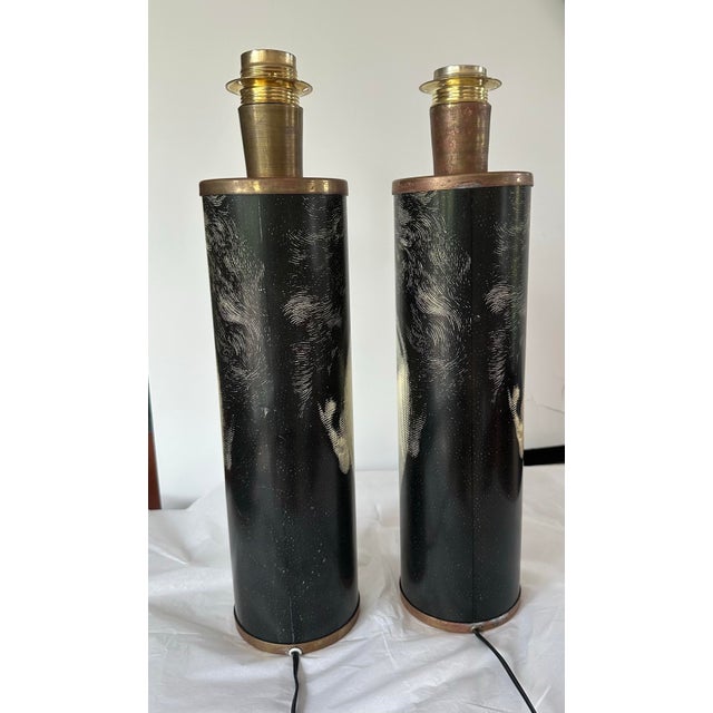 1960s 1960s Piero Fornasetti Theme and Variation Table Lamps, Italian - a Pair For Sale - Image 5 of 10