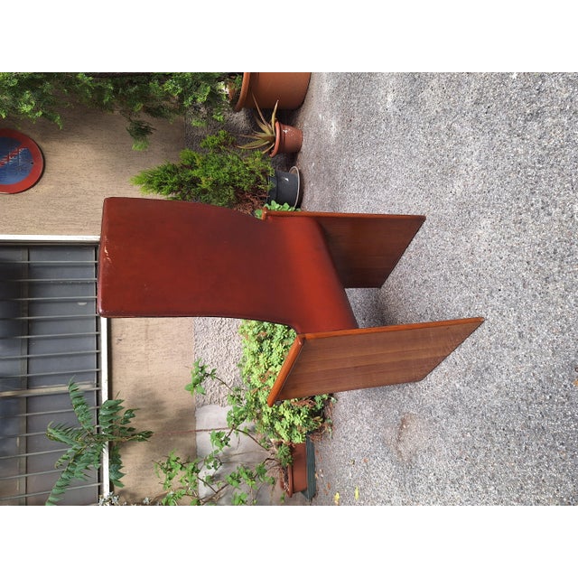 Brown Torcello Chair with Armrests in Wood and Leather by Carlo Scarpa for Stildomus,1960s For Sale - Image 8 of 11