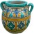 Antique handcrafted ceramic vase featuring an elaborate hand-painted Moorish pattern in a traditional Andalusian color...