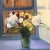 Contemporary Original Vintage Still Life Painting With a View Signed For Sale - Image 3 of 6