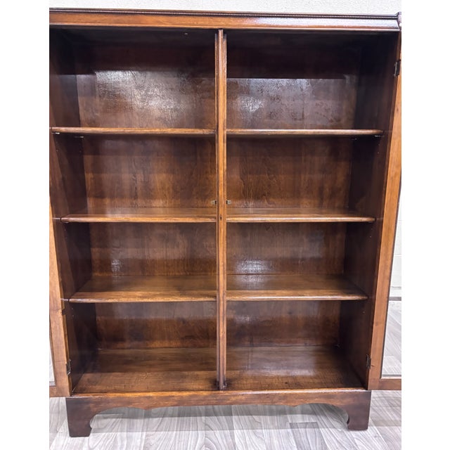 Vintage Georgian Revival Mahogany and Glass Bookcase Display Cabinet For Sale - Image 4 of 8