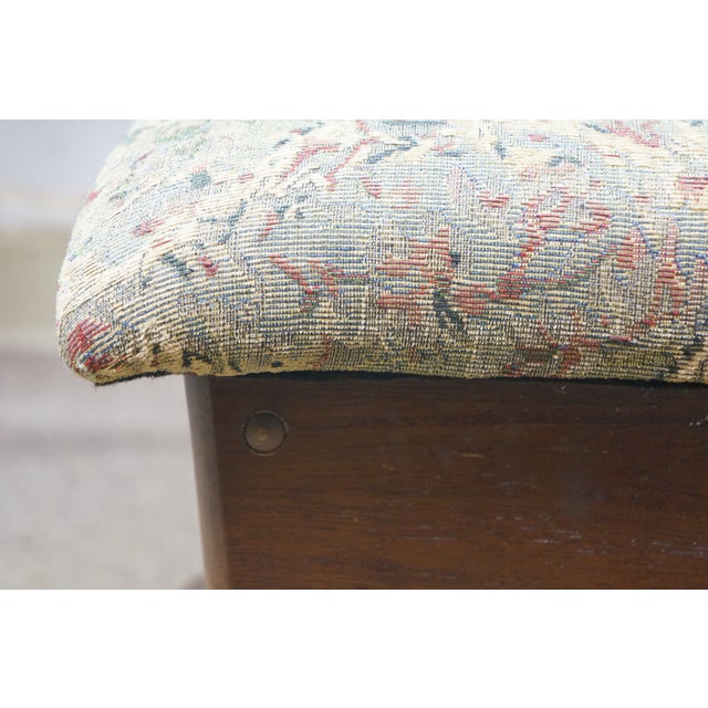Vintage Oak Gliding Rocking Footstool Foot Rest Storage Ottoman 20" For Sale - Image 10 of 18