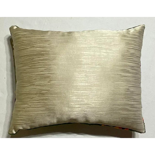 Textile American Hand Embroidery Mid-Century Pillow For Sale - Image 7 of 9