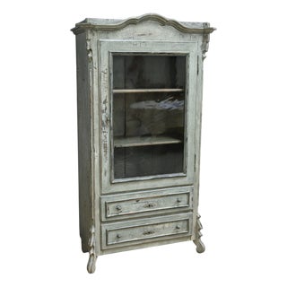 Painted Wooden Glass Bonnetière For Sale