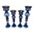 Art Deco Style Blue Bubble Design Candle Holder, a Set of 4 For Sale