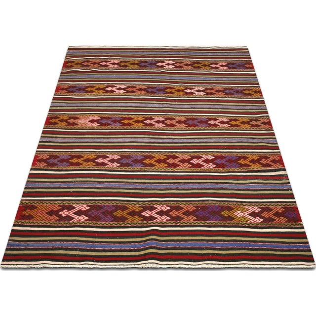 1950s 1950s Turkish Kilim For Sale - Image 5 of 6