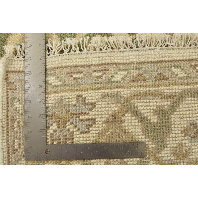 Oushak Rug 4′ X 6’1” Ivory Wool Tribal Hand-Knotted Oriental Carpet For Sale - Image 13 of 13
