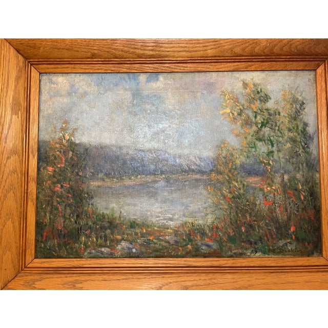 Up for sale is a very nice quality antique original expressionistic oil painting landscape by Howard Clinton Dickinson....
