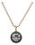 Gia 2 Carat White Round Diamond in Black Rhodium & 18k Yellow Gold Necklace For Sale