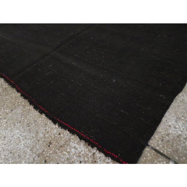 Charcoal Mid-20th Century Turkish Flatweave Kilim Accent Rug For Sale - Image 8 of 10