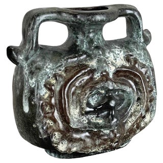 Brutalist WGP Pottery Fat Lava Vase attributed to Ruscha, 1970s For Sale