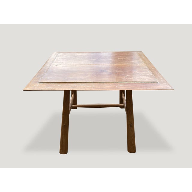Andrianna Shamaris Midcentury Couture Teak Wood Cocktail Table or Entry Table For Sale - Image 16 of 18