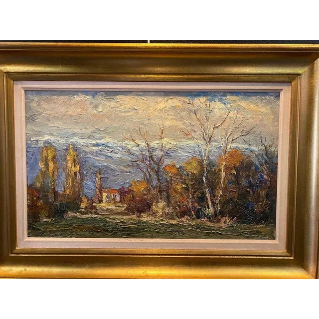 Harry Urban, Impressionist Mountain Range, Oil on Wood, 1950s For Sale - Image 3 of 10