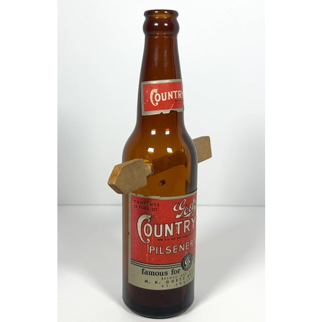 Folk Art Arrow Through Goetz Beer Bottle: Whimsical Display Piece For Sale - Image 4 of 10
