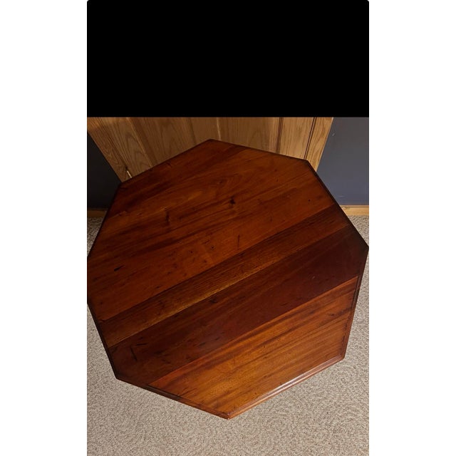 Wood Antique Victorian Octagonal Mahogany Side/Parlor Table With Carved Apron & Turned Legs, Circa 1890 For Sale - Image 7 of 7