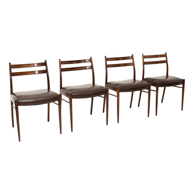 Danish Dining Chairs attributed to Arne Wahl Iversen, 1960s, Set of 4 For Sale