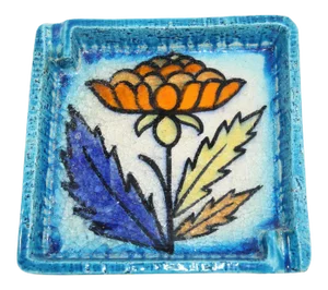 Italian Aldo Londi for Bitossi Handcrafted Blue Ceramic Ashtray